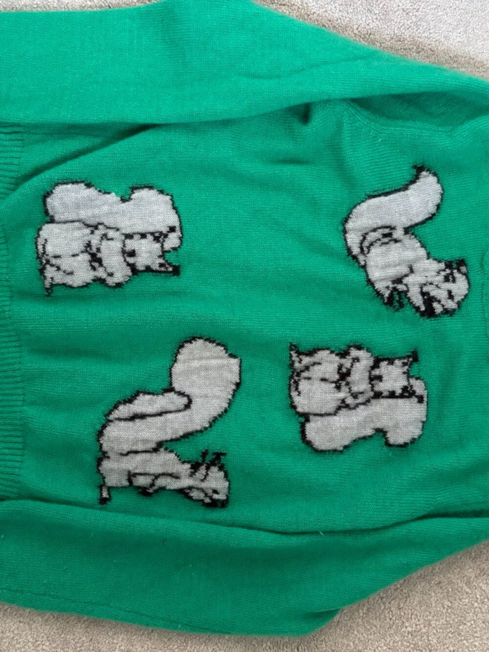 Paul and Joe Green Sweater with Grey Squirrel Motif size 2 - Picture 7 of 8